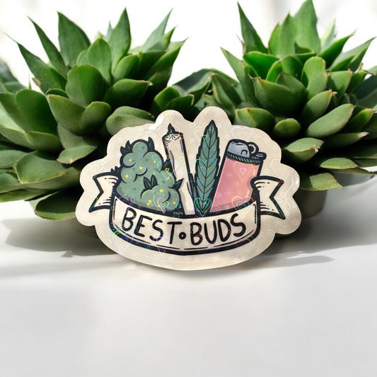 Peel & Stick Sticker: Best Buds